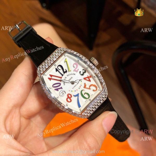 Swiss Quality Franck Muller Vanguard Replica Watch Stainless Steel Diamond 32mm 2