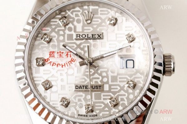 Swiss Replica Rolex Datejust N9 904L SS Silver Micro Dial Watch 39mm 2