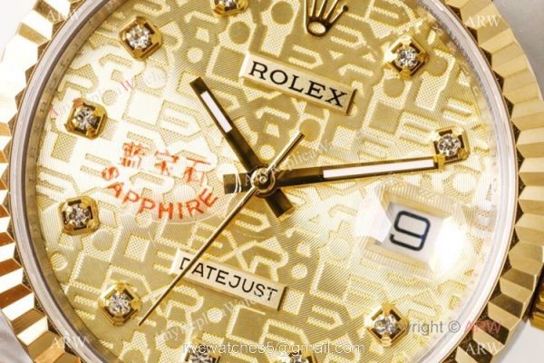 N9 Factory Copy Rolex Datejust Jubilee Gold Micro Face 39mm Watch ETA2836 2