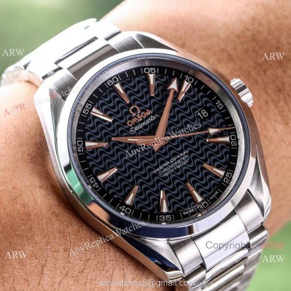 (VS)Best Replica Omega Seamaster Aqua Terra VSF 8500 Watch Stainless Steel Wave Dial 2