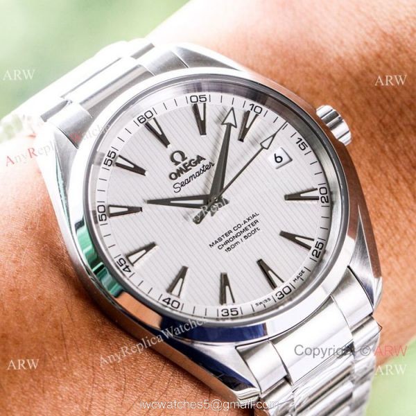 (VSF)Omega Seamaster Aqua Terra Copy Watch SS White Dial 2