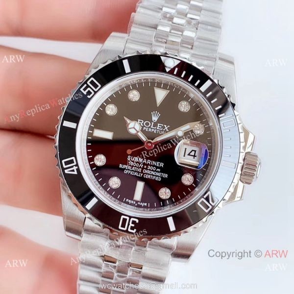 (EW) Best Replica Rolex Submariner EW Factory 3135 Watch Diamond Markers Jubilee Strap 2