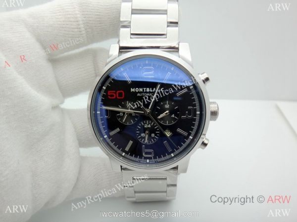 Mont Blanc Clone Timewalker Stainless Steel Black Dial Automatic watch 2