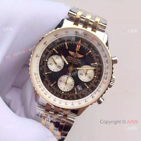 Best Replica Watches China Dealer JF Factory Breitling Navitimer 01 2-Tone Watch 2