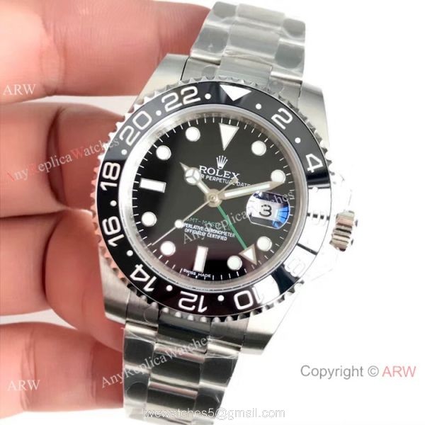 (EW) Swiss Copy Rolex GMT Master II 116710LN Watch Stainless Steel Black Ceramic 40mm 2