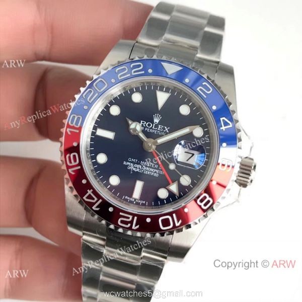 (EW) Swiss Replica Rolex 116719 GMT-Master II Pepsi Bezel New Blue Dial Watch 2