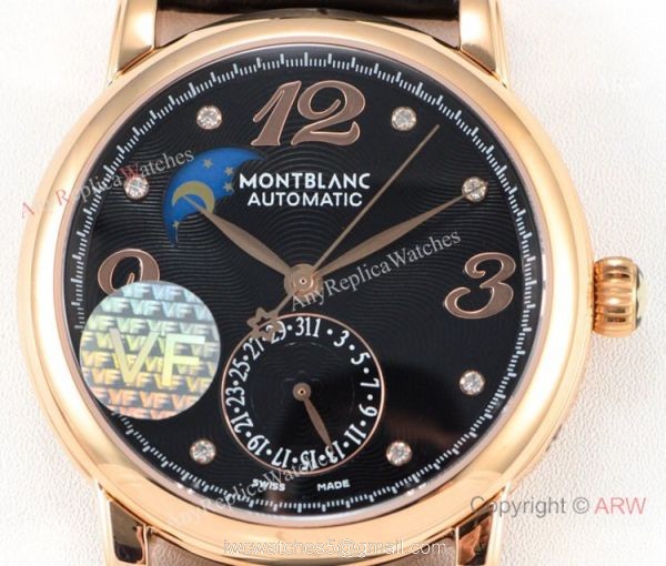 2019 New Replica Montblanc Star Legacy Moon Phase Rose Gold Watch Swiss 9015 2