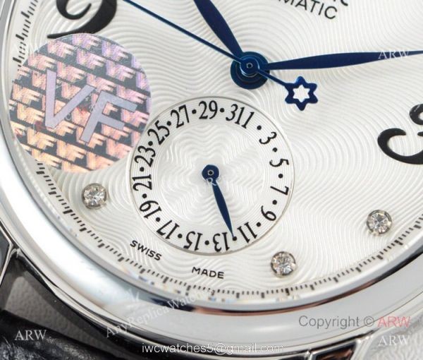 VF Swiss Fake Montblanc Star Legacy Moon SS White Face Watch Mont Blanc Knock off 2