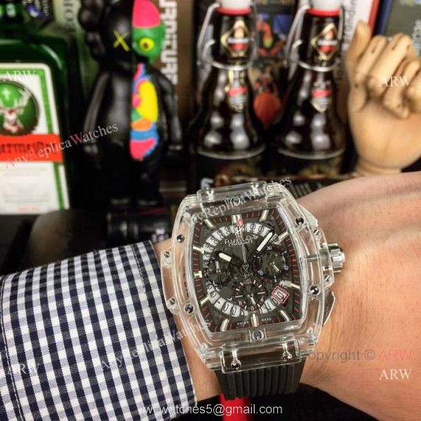 Fake Hublot Geneve Big Bang Unico Sapphire Hublot Transparent Watch 2