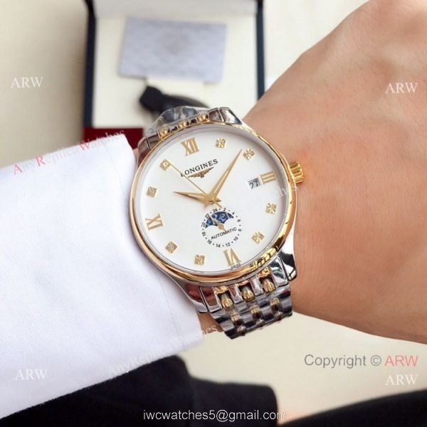 Clone Longines Master Moonphase Stainless Steel Diamond Watch 39mm 2