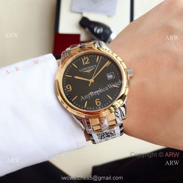 New Replica Longines Flagship 2-Tone Silver Dial Watches 40mm 2