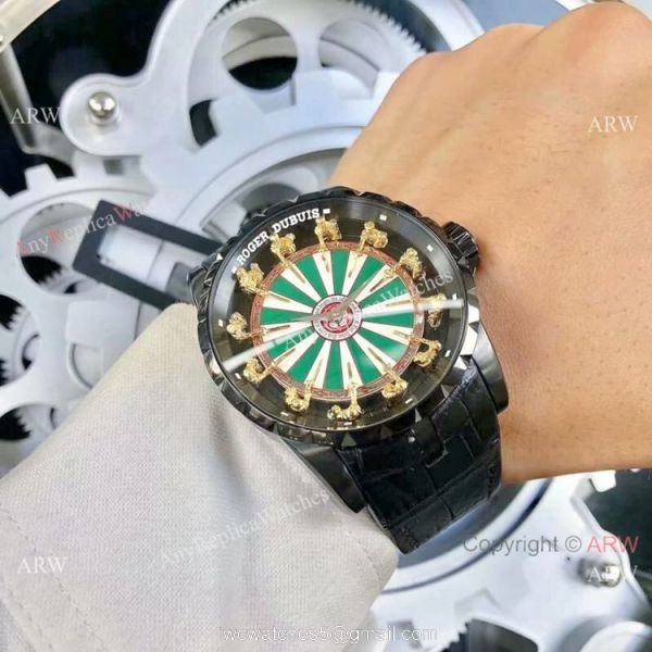 Roger Dubuis Excalibur Rddbex0495 Copy Watch Green White Face 2
