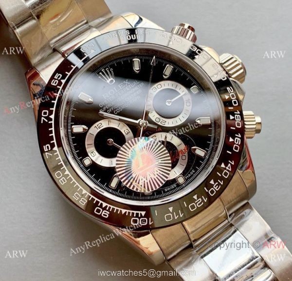 Copy Rolex Daytona 40 Stainless Steel Black Ceramic Bezel watches 2