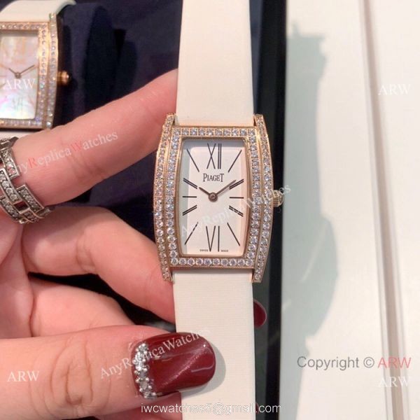 Copy Piaget Limelight Tonneau Rose Gold diamond Watch 27mm 2