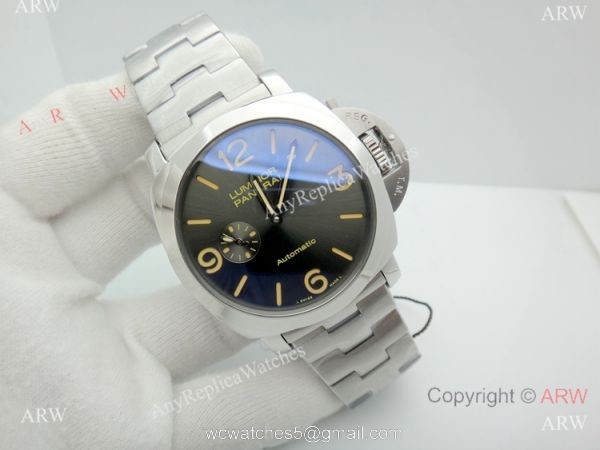 Copy Panerai PAM 674 Luminor Watch Stainless Steel Brown Marker 2