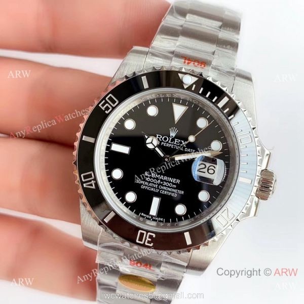 AAA Replica Rolex Submariner Black Face 116610LN Watch Noob/V10/904L/Swiss 3135 2