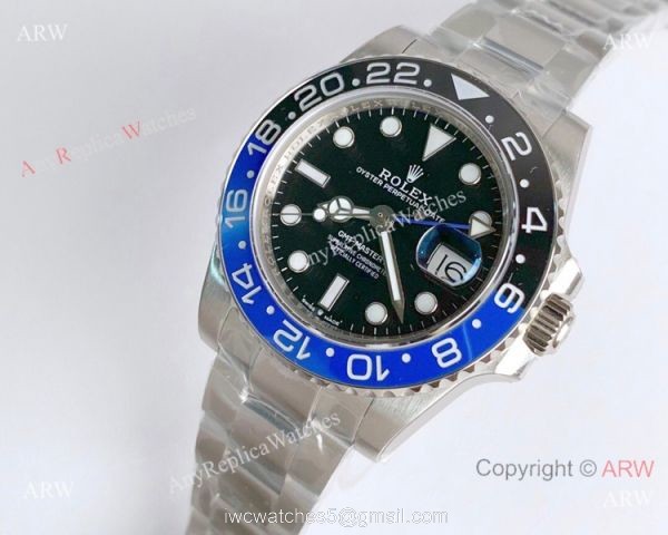 Noob Factory V10 Swiss 3135 Rolex GMT Master II Blue Black Replica Watch 2