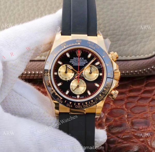 Swiss 4130 JH Factory Rolex Daytona Rubber Band Gray Dial Watch 40mm 2