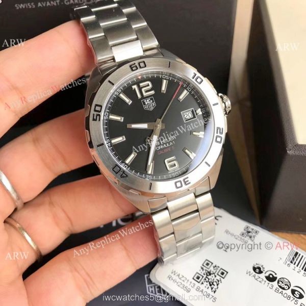 Swiss Tag Heuer Formula 1 CALIBRE 5 Bracelet Stainless Steel Black Face 2