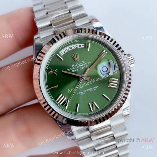 NEW Upgraded Rolex Day-Date II 41 SS Green Dial New President Band Watch V3 2