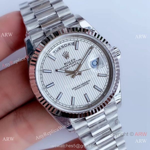 NEW Upgraded Swiss Rolex Day Date II 3255 Vertical White Dial Watch V3 2