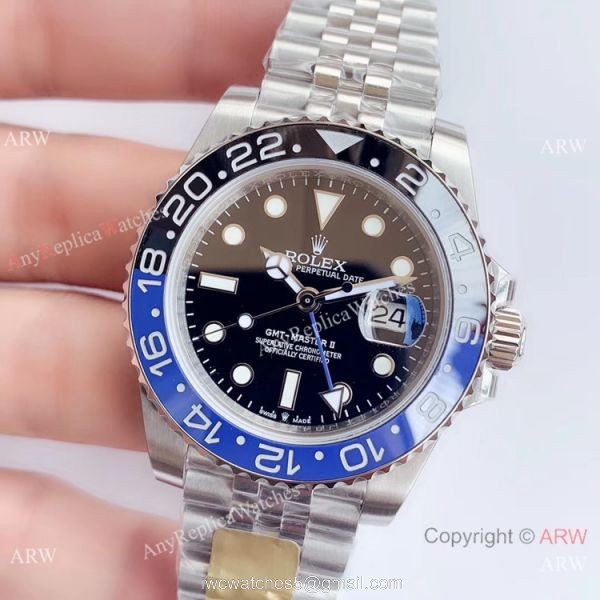 Rolex GMT Master ii Rolex Batman Replica Watch / UN factory 904L Swiss 3285 2