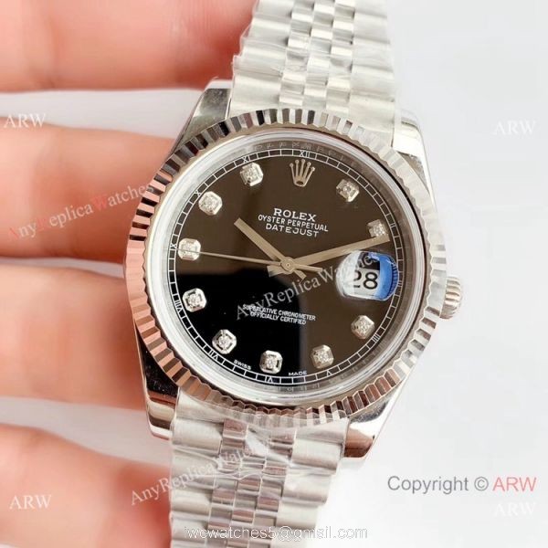 NEW Upgraded Rolex Datejust II Swiss 3235 V3 Replica Watch Black Dial w/ Diamond 2