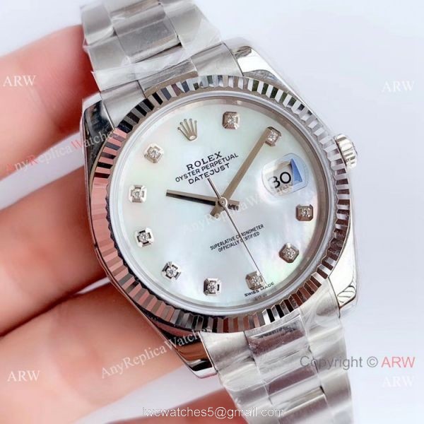 NEW Upgraded ETA3235 V3 Rolex Datejust II Watch SS White MOP Face Oyster Band 2