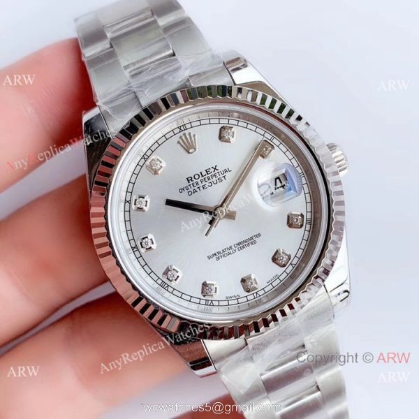 NEW Upgraded Swiss 3235 V3 Copy Rolex oyster Datejust II Silver Diamond Dial Watch 2