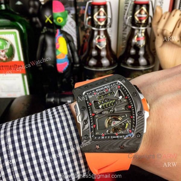 Swiss Replica Richard Mille RM70-01 Carbon Red Rubber Strap Watch 2