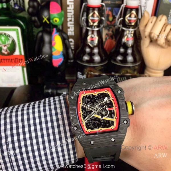 Swiss Copy Richard Mille RM67-02 Automatic Watch NTPT Carbon Skeletal Dial 48mm 2