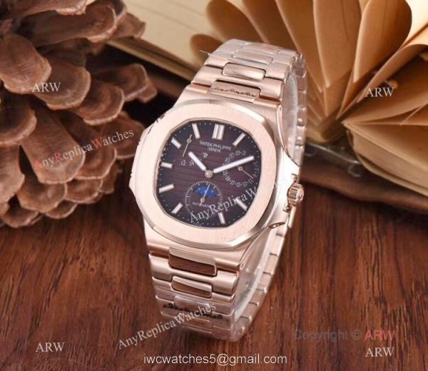 Patek Nautilus Rose Gold Power Reserve Men Watch Knock off Watches China 2