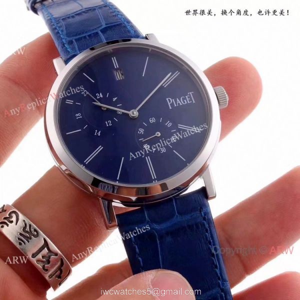 New Piaget Altiplano Automatic Watch Replica SS Black Leather Strap 2