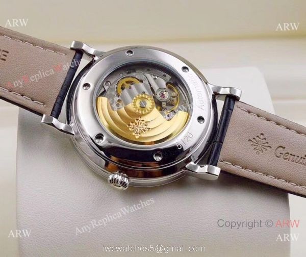 2019 Replica Patek Philippe Moon Phase SS Black Dial Watch 2