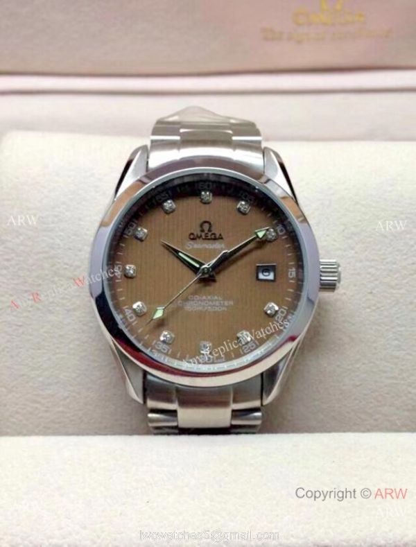 Copy Omega Seamaster 39mm Watch Black Dial Diamond Marker 2
