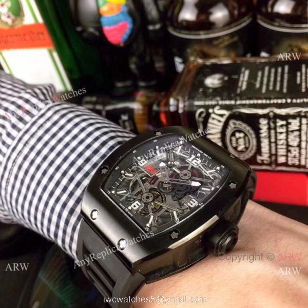 Richard Mille RM012 Rose Gold Rubber Strap Watch Swiss Quality 2