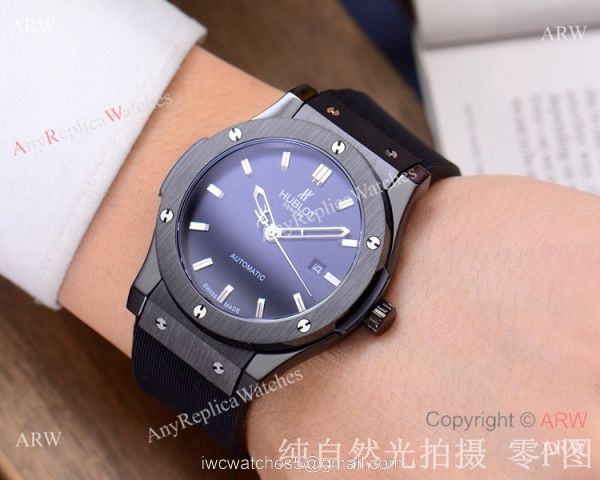 Copy Hublot Classic Fusion 42mm Watch SS Black Bezel 2