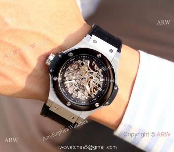 Copy Hublot Skeleton Big Bang Men Watch Sand Case 45mm 2