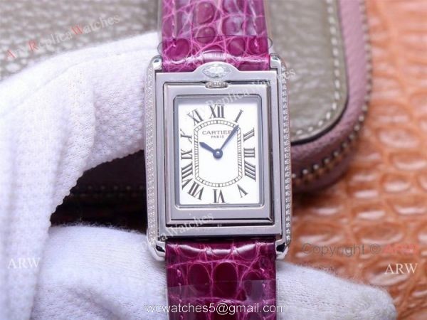 Swiss Grade Cartier Tank Basculante Lady Wrist Cabriolet Watch 2