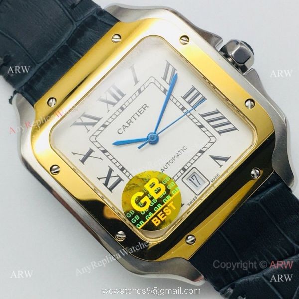 (GB) Swiss Copy Cartier Santos 2-Tone Mens Watch 2019 New 2