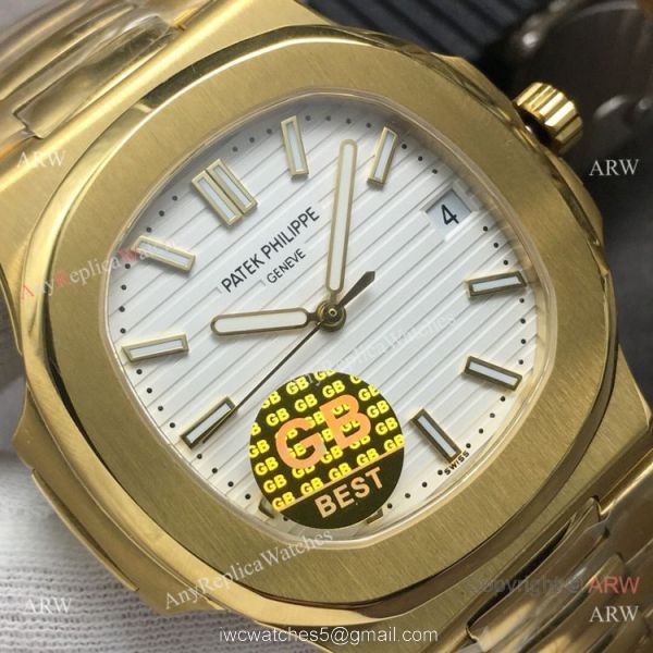 Swiss Grade 1 Copy Patek Philippe Nautilus GBF Swiss Cal.324 Yellow Gold Watch 2