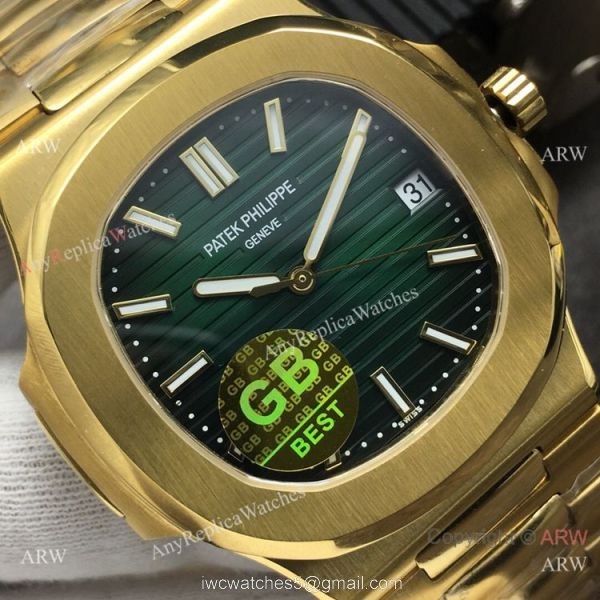GB Factory Swiss Cal.324 Replica Patek Philippe Nautilus Green Dial Watch 2