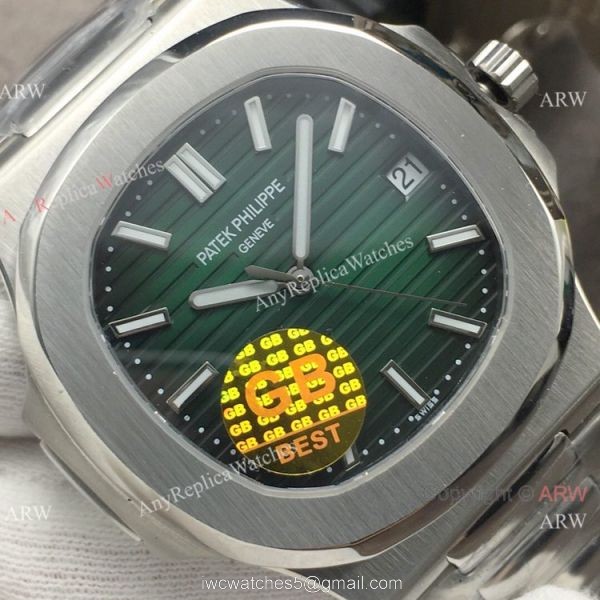 Swiss Replica Patek Philippe Nautilus Green Dial Watch GB Factory 2