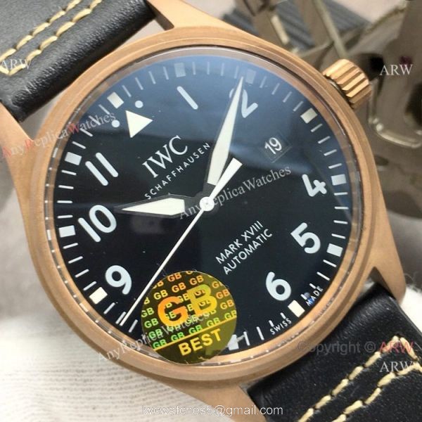 Super Clone IWC Big Pilots Spitfire Bronze Case Black Dial Watch Swiss Made 2