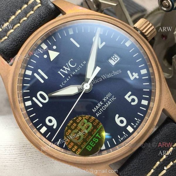 Super Clone IWC Big Pilots Spitfire Bronze Watch Blue Dial 2