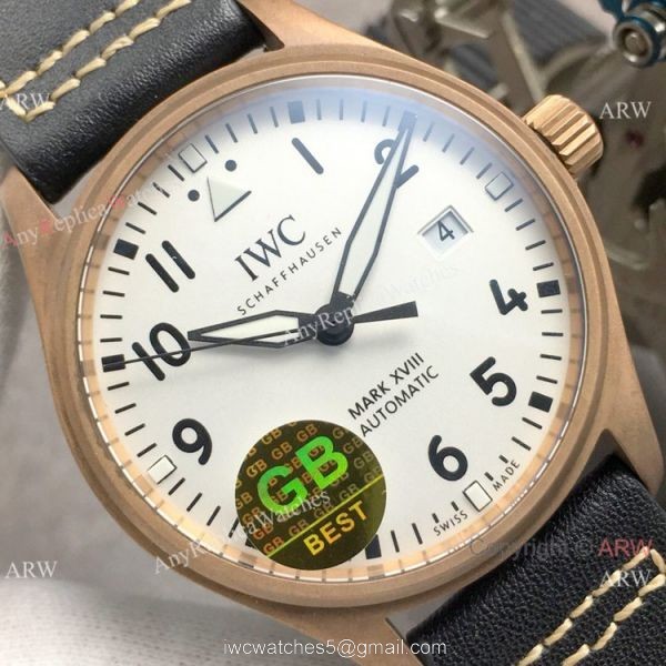 Swiss Grade Copy IWC Big Pilots Spitfire Bronze White Dial Watch 2