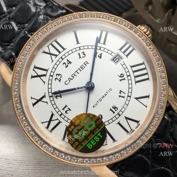 (GB Factory)Swiss Copy Cartier Ronde Solo De Watch Rose Gold Diamond 2