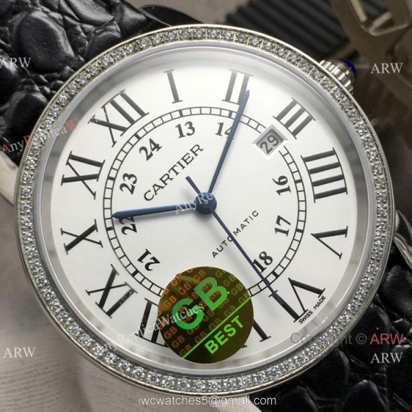 (GB) Swiss Grade Copy Cartier Ronde Solo Men Watch SS Diamond 2