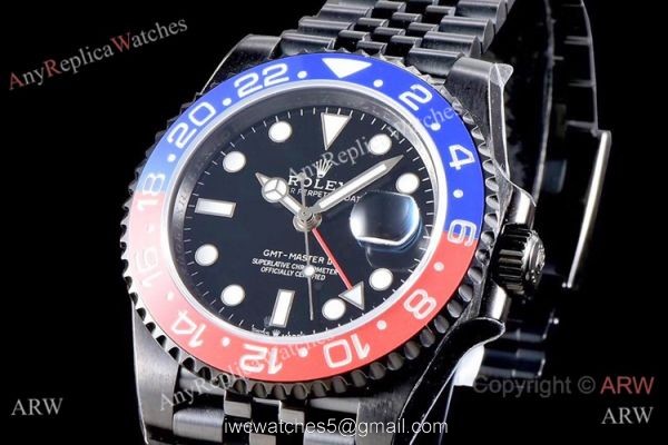 KS Factory Rolex GMT Master II Swiss ETA 126710blro-0001 BlueRed Ceramic Black PVD Watch 2