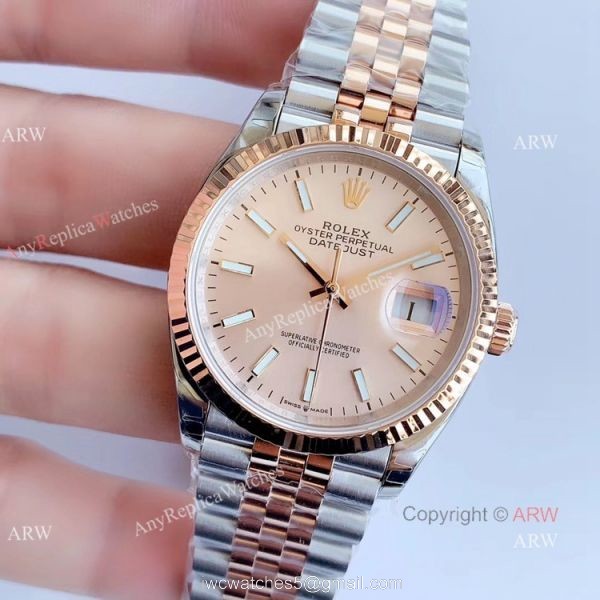 EW factory Replica Rolex Oyster Perpetual Datejust Salmon Dial Jubilee Watch 36mm 2